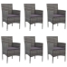 Juego de comedor de jardín 7 piezas ratán sintético gris