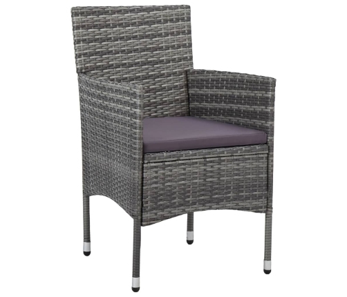 Juego de comedor de jardín 7 piezas ratán sintético gris