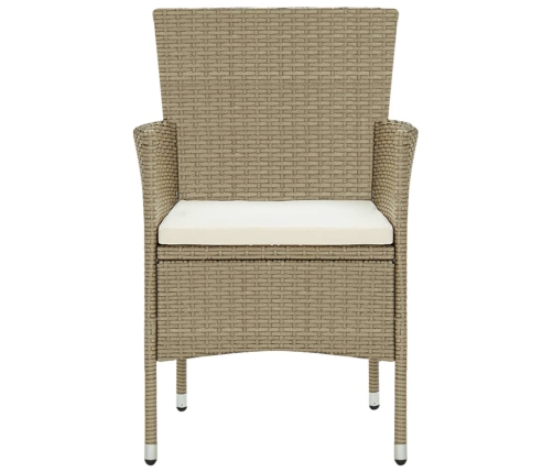 Juego de comedor de jardín 7 piezas ratán sintético beige