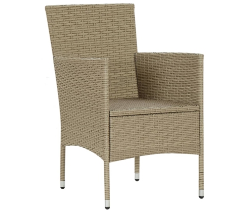 Juego de comedor de jardín 7 piezas ratán sintético beige