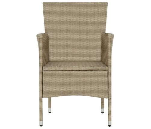 Juego de comedor de jardín 7 piezas ratán sintético beige