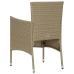 Juego de comedor de jardín 7 piezas ratán sintético beige