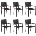 Juego de comedor de jardín 7 piezas ratán sintético negro