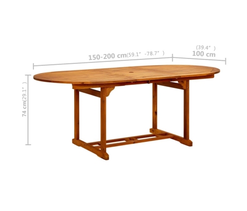 Juego de comedor de jardín 7 piezas ratán sintético negro