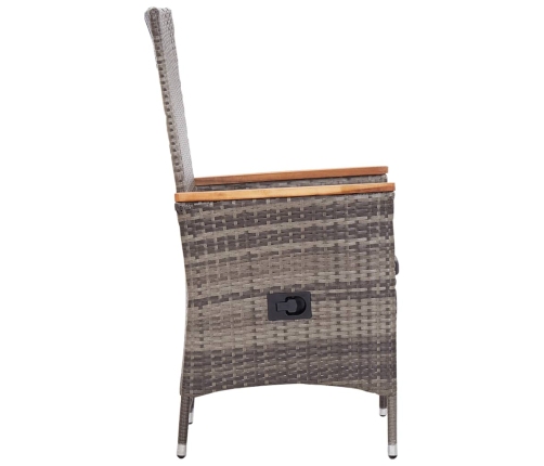 Juego de comedor de jardín 7 piezas ratán sintético gris