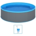 Piscina de chapoteo con skimmer colgante y bomba 350x90 cm gris