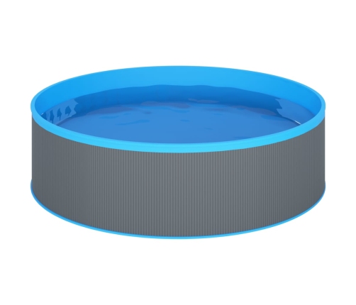 Piscina de chapoteo con skimmer colgante y bomba 350x90 cm gris