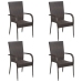 Set de muebles de comedor de jardín 5 piezas de ratán marrón