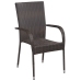 Set de muebles de comedor de jardín 5 piezas de ratán marrón