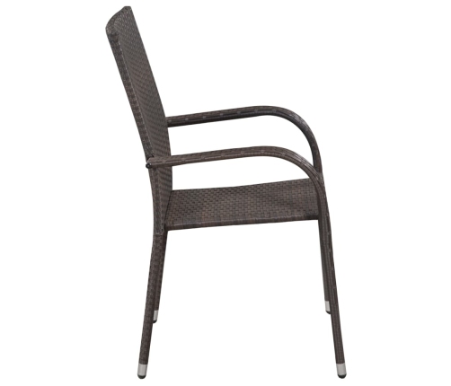 Set de muebles de comedor de jardín 5 piezas de ratán marrón