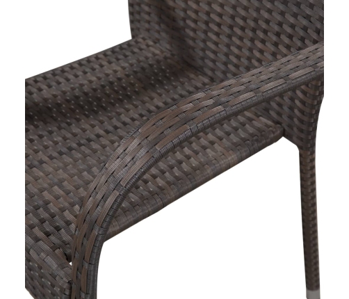 Set de muebles de comedor de jardín 5 piezas de ratán marrón