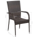 Set de muebles de comedor de jardín 5 piezas de ratán marrón