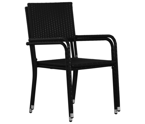 Juego de comedor para jardín 3 piezas ratán sintético negro