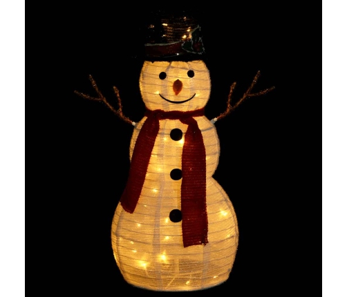 Muñeco de nieve decorativo de Navidad con LED tela lujosa 60 cm