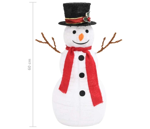 Muñeco de nieve decorativo de Navidad con LED tela lujosa 60 cm