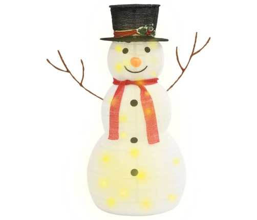 Muñeco de nieve decorativo de Navidad con LED tela lujosa 90 cm