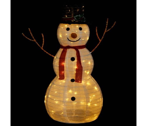 Muñeco de nieve decorativo de Navidad con LED tela lujosa 90 cm