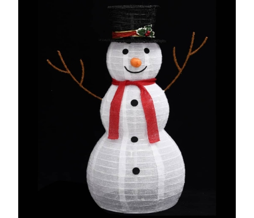 Muñeco de nieve decorativo de Navidad con LED tela lujosa 90 cm