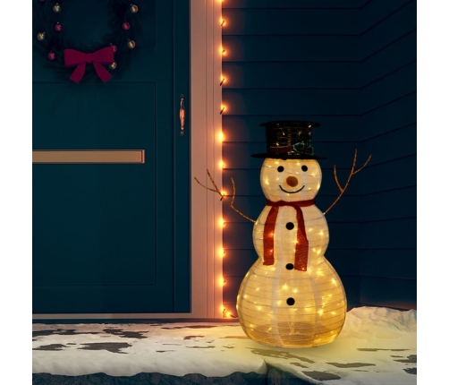 Muñeco de nieve decorativo de Navidad con LED tela lujosa 90 cm