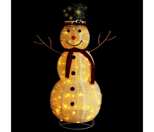 Muñeco de nieve de Navidad con luces LED tela lujosa 120 cm