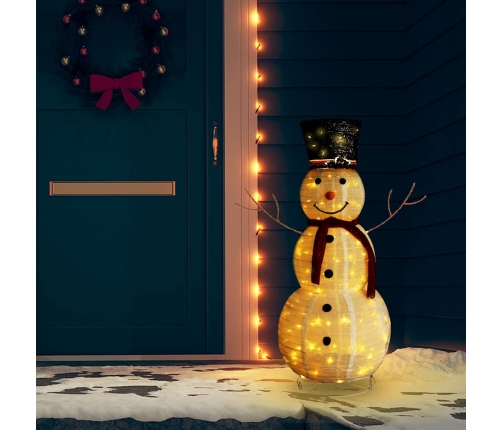 Muñeco de nieve de Navidad con luces LED tela lujosa 120 cm