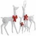 Figuras familia de renos de Navidad blanco y plateado 201 LED