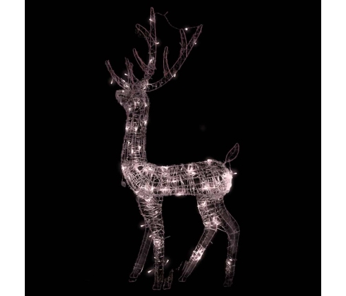 Adorno reno de Navidad acrílico blanco cálido 140 LEDs 120 cm