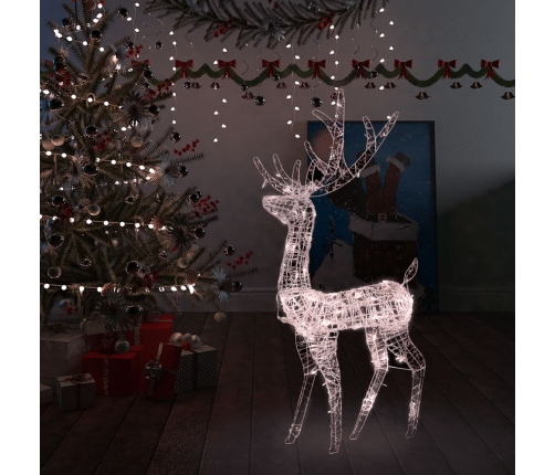 Adorno reno de Navidad acrílico blanco cálido 140 LEDs 120 cm