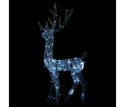 Adorno reno de Navidad acrílico blanco frío 140 LEDs 120 cm