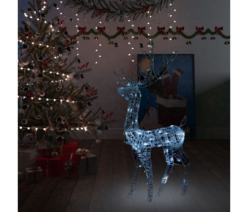 Adorno reno de Navidad acrílico blanco frío 140 LEDs 120 cm