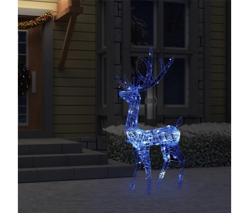 Adorno de reno de Navidad acrílico azul 140 LEDs 120 cm