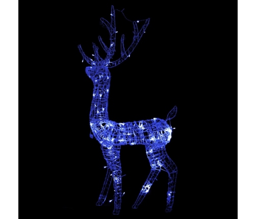 Adorno de reno de Navidad acrílico azul 140 LEDs 120 cm