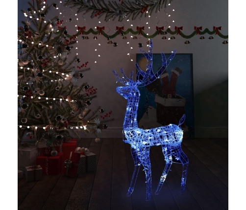 Adorno de reno de Navidad acrílico azul 140 LEDs 120 cm