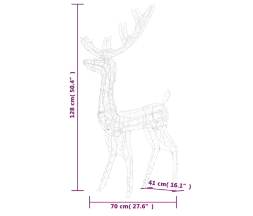 Adorno de reno de Navidad acrílico de colores 140 LEDs 120 cm