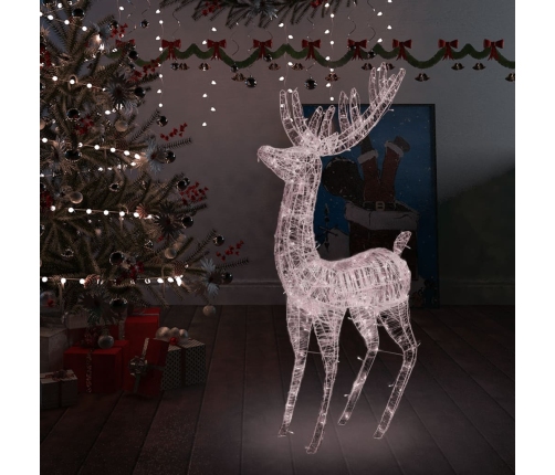 Reno navideño acrílico XXL 250 LEDs blanco cálido 180 cm