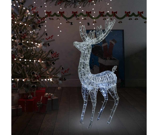 Reno navideño acrílico XXL 250 LEDs blanco frío 180 cm