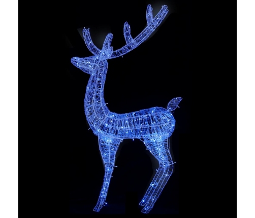 Reno navideño acrílico XXL 250 LEDs azules 180 cm