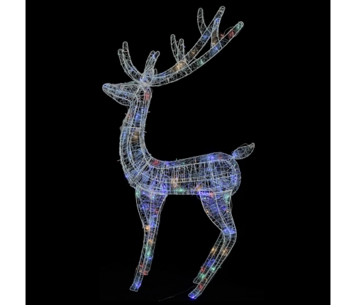 Reno navideño acrílico XXL 250 LEDs de colores 180 cm