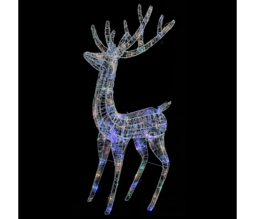 Reno navideño acrílico XXL 250 LEDs de colores 180 cm