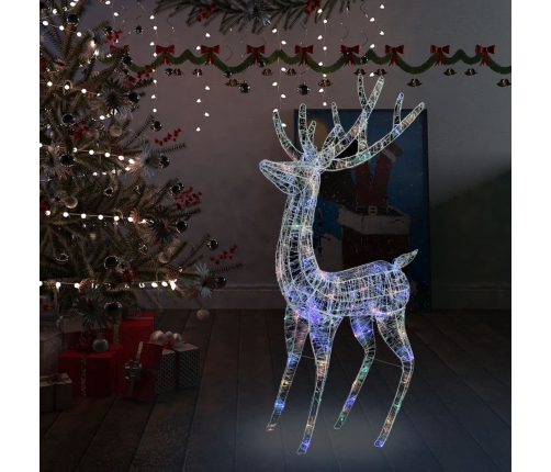 Reno navideño acrílico XXL 250 LEDs de colores 180 cm