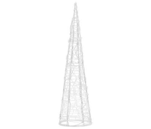 Pirámide decorativa cono acrílico luces LED blanco cálido 60 cm