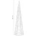 Pirámide decorativa cono acrílico luces LED blanco cálido 60 cm