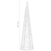 Pirámide decorativa cono acrílico luces LED blanco frío 60 cm