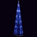 Pirámide decorativa cono acrílico luces LED azules 60 cm