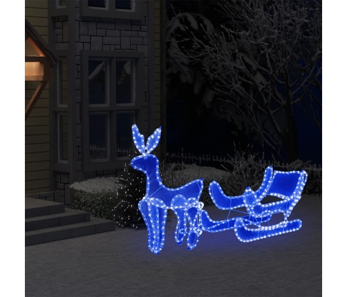 Reno y trineo de Navidad con malla 432 LED