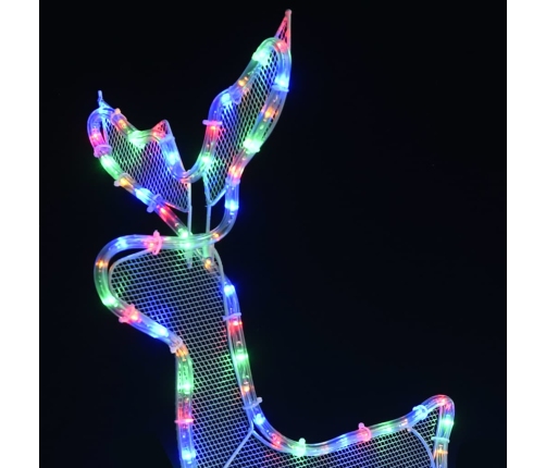 Reno y trineo de Navidad con malla 432 LED