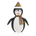 Pingüino de Navidad decorativo con LED tela lujosa 60 cm