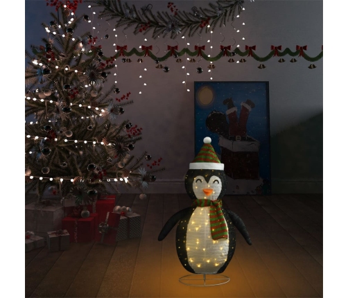 Pingüino de Navidad decorativo con LED tela lujosa 60 cm