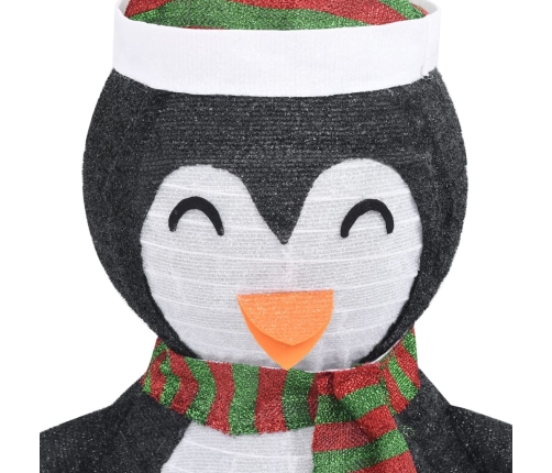 Pingüino de Navidad decorativo con LED tela lujosa 60 cm