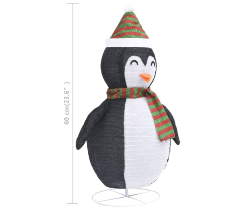 Pingüino de Navidad decorativo con LED tela lujosa 60 cm